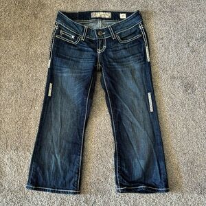 BKE buckle jeans womens 25 blue dark wash capri starlite streetwear casual denim